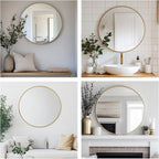 Oruii Gold Circle Mirror, 20 inch Round Mirror Metal Frame, Living Room - Image 6