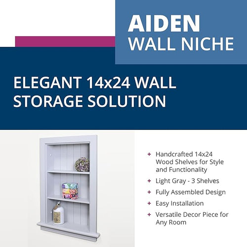 14x24 Aiden Recessed Wall Niche Medicine Cabinet Replacement, in The Wall - Image 2