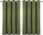 LEMOMO Blackout Curtains 52 x 45 inch/Olive Green Curtains Set of 2 - Image 2