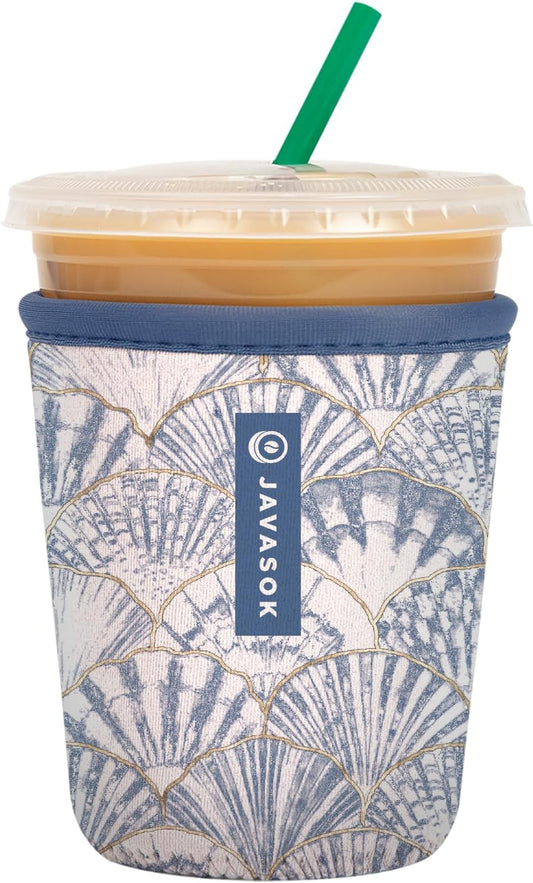 Sok It JavaSok Iced Coffee & Cold Soda Insulated Neoprene Cup Sleeve (Shore Thing, Small: 16-20oz)