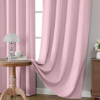 CUCRAF Light Pink Blackout Curtains 96 inch Length 2 Panels Set, Rod Pocket - Image 5