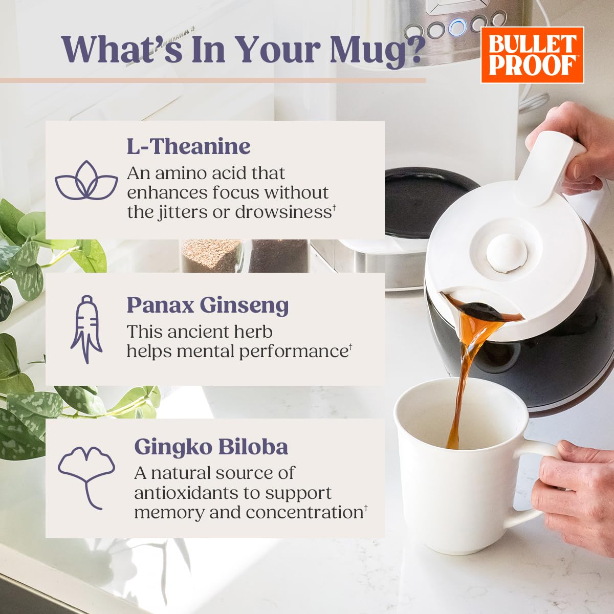 Bulletproof The Enlightener Ground Coffee, 10 Ounces, Medium-Dark Roast Enhanced Coffee with L-Theanine, Panax Ginseng and Gingko Biloba, Supports Mental Clarity, Focus, and Memory