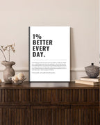 1% Better Every Day Framed Canvas Wall Art Modern Quote Decor 12x16in canvas - Image 4