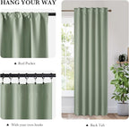 RYB HOME 100% Blackout Basement Curtains 36 inches Long, Heat & UV Blocking - Image 3