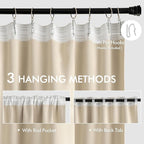 MIULEE Cream Beige Back Tab Light Blocking Curtains 80 Inch Length 2 Panels Set - Image 3