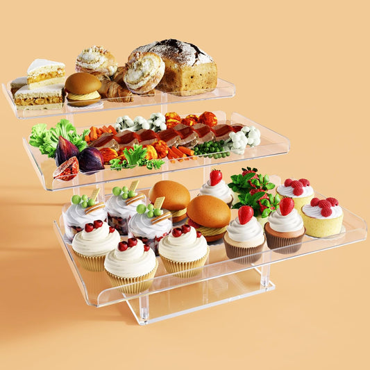 Upgraded Dessert Table Display Set, Acrylic Cupcake Buffet Dessert Risers Stands, Tier Serving Trays Holder for Weddings Baby Shower Tea Party