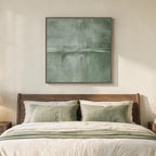 Large Framed Green Abstract Wall Art, Modern Minimalist Sage Green Canvas - Image 3