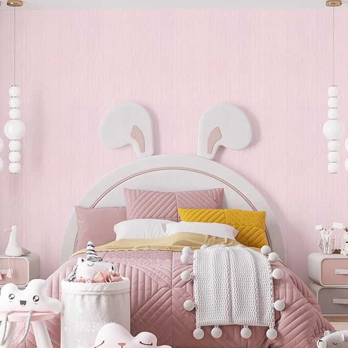 Pink Grasscloth Peel and Stick Wallpaper Textured Self-Adhesive Contact Paper A - Image 7