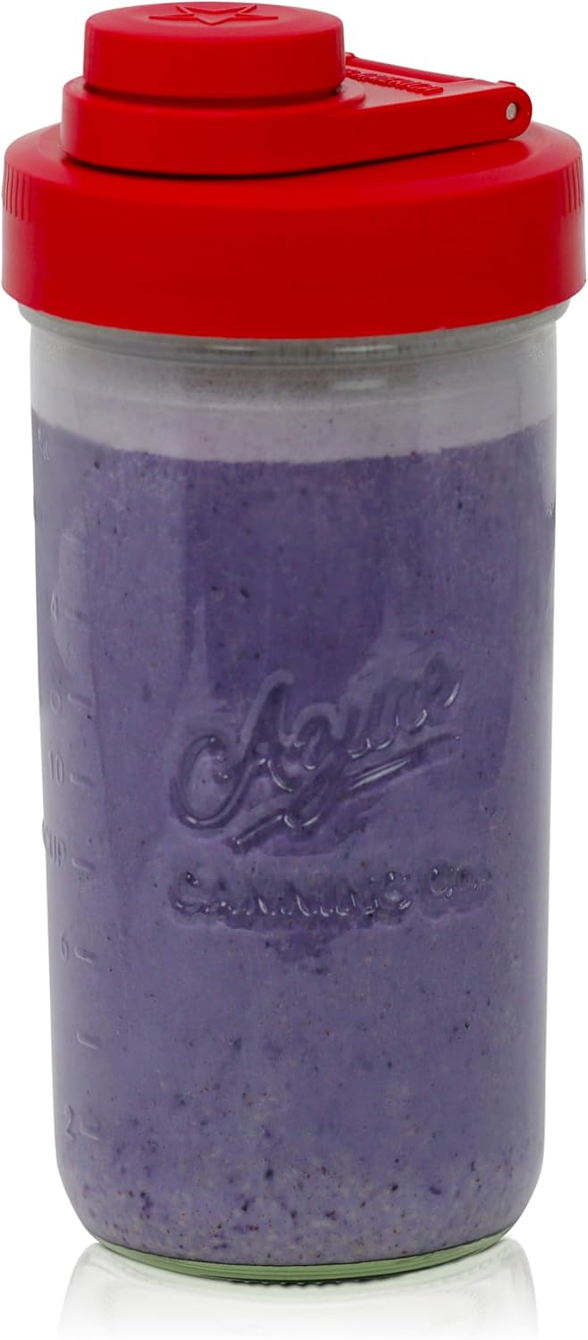 Brewing America Mason Jar Drinking Cup Pint and Half Drinking Lid and Azure 24oz Jar (1, Old Glory Red)