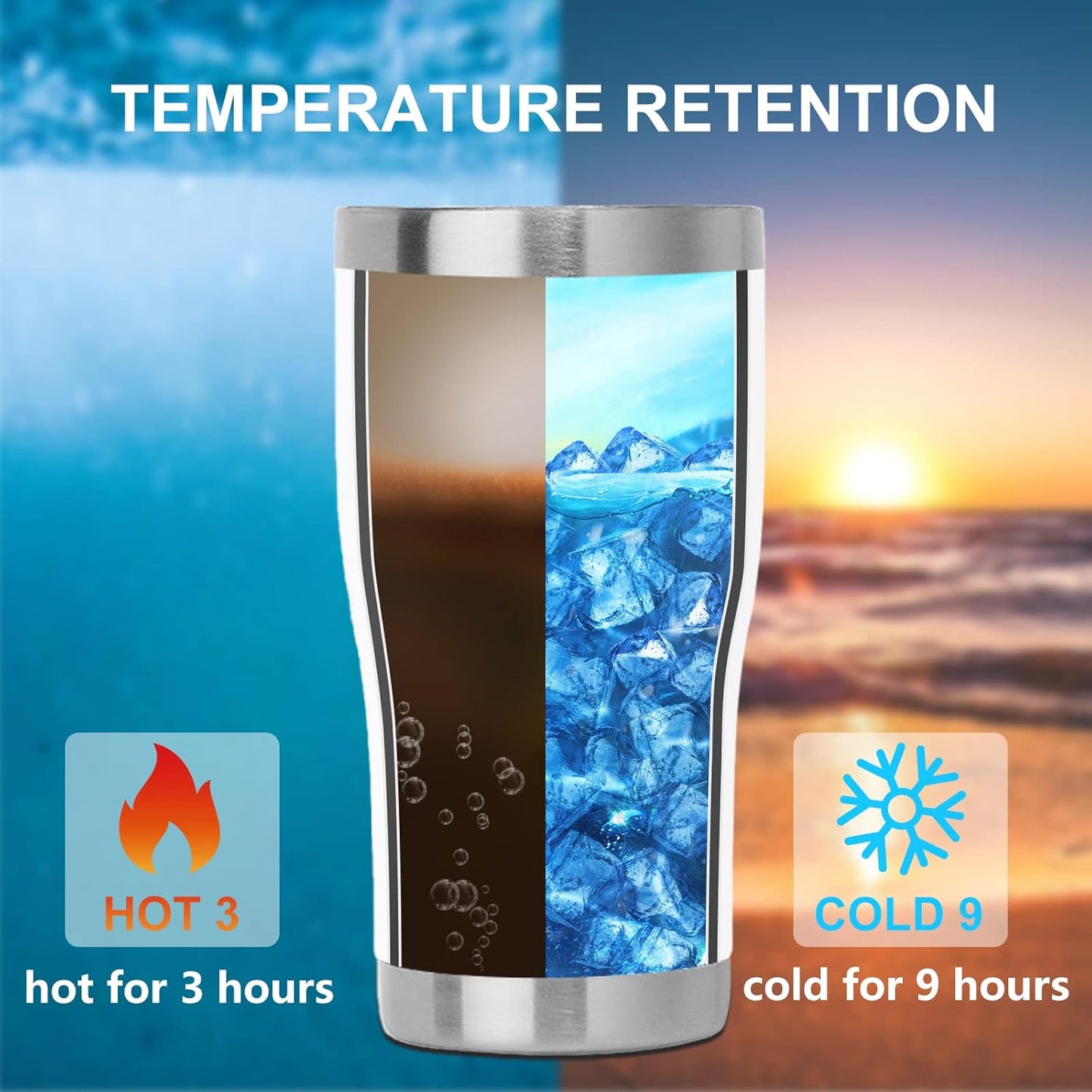 DOMICARE 20oz Tumbler with Lid Stainless Steel Tumblers Bulk, Double Wall Vacuum Insulated Coffee Travel Mug Powder Coated Tumbler, 8 Pack White