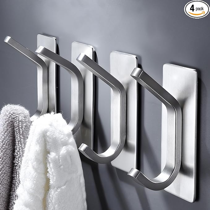 DELITON Adhesive Towel Hooks for Bathroom by DELITON