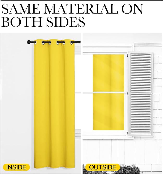 NICETOWN Bright Yellow Curtains 108" Long - Image 6