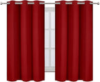 LEMOMO Red Blackout Curtains 34 x 54 Inch Length/Set of 2 Curtain - Image 2