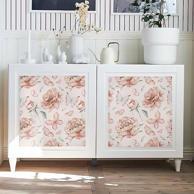 Safiyya Peel and Stick Wallpaper Floral Pink Wallpaper Pink Peony Contact Paper - Image 3