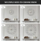 Cuspin 20 Inch Wall Clock Large Silver Decorative Clocks, Modern Metal Round - Image 8
