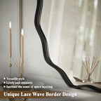 VooBang Black Scalloped Circle Mirror, Hanging Leaning - Image 3