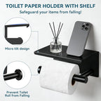 5-Piece Matte Black Bathroom Accessories Set, 24-Inch Wall-Mounted Towel Bar - Image 6