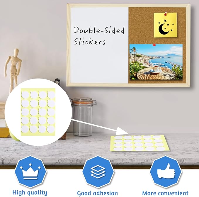 OWLKELA Dry Erase Cork Board 16.5"x12.6", Notice Pin Board, Memo Board - Image 5