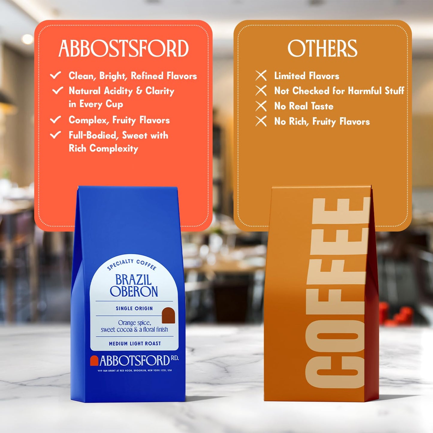 Brazil Oberon Ground Coffee, Medium Light Roast Ground Coffee with Orange Spice & Cocoa, 12 oz Brazilian Coffee Bag, Single Origin from Cerrado, Specialty Coffee for a Bright, Flavorful Brew