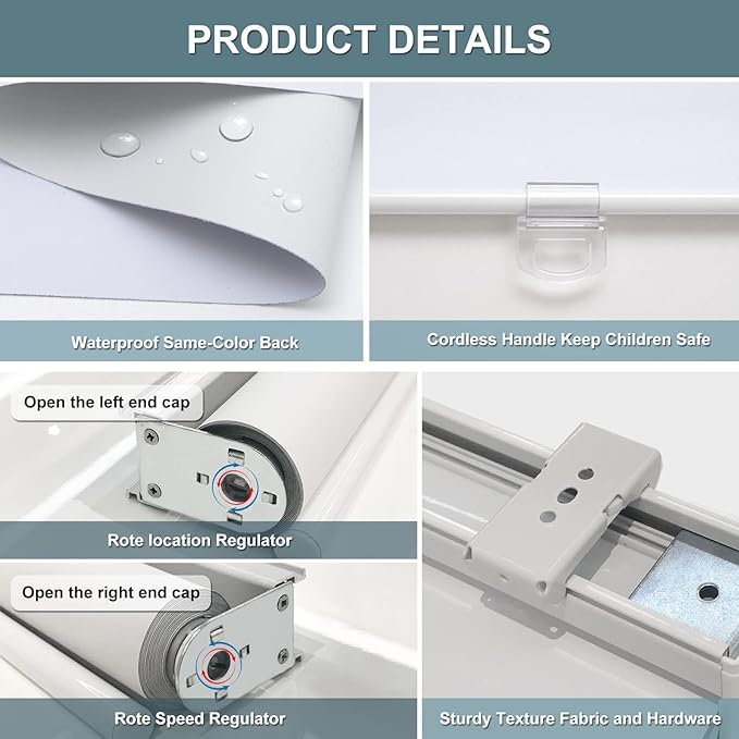 Customize Cordless Roller Shades Blackout Blinds - Image 7