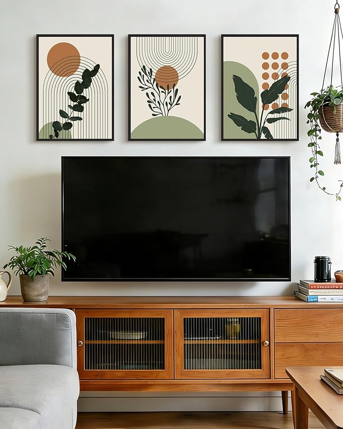 PHOPAGO Boho Plant Wall Art Green Botanical Bohemain Framed Wall Printing - Image 6