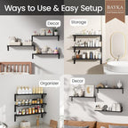 BAYKA Wall Mounted Floating Shelves, Wood Floating Wall Shelf - Image 4