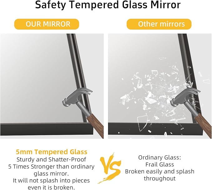 36"x 24" Black Bathroom Mirrors - Image 4