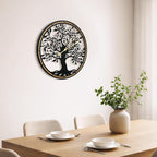Micasso Farmhouse Large Wall Clock: 24 Inch Rustic Tree of Life Metal - Image 4