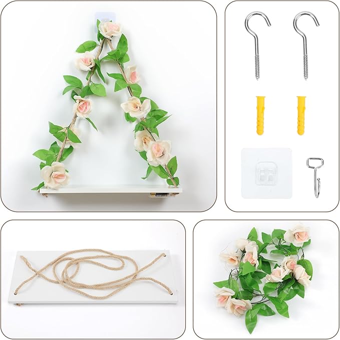 JOPSTDI Floating Shelves for Wall, Plant Wall Decor, Hanging Shelf, Cottage - Image 5
