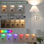 Wireless Wall Sconce Sets of 2, Pleated Shades Rechargeable Battery Operated - Image 4