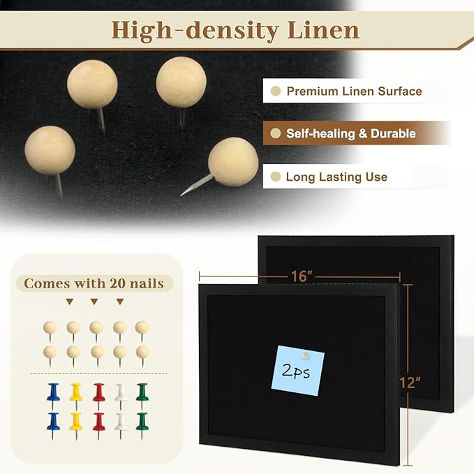 2-Pack Double-sided Black Cork Board - Image 3