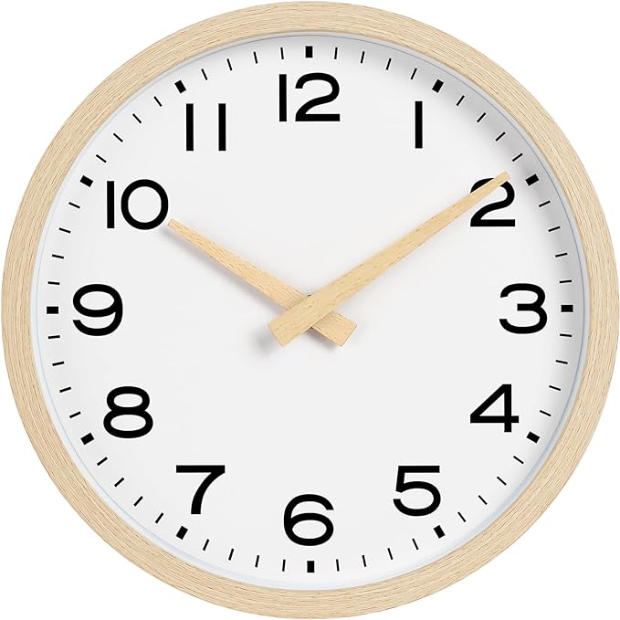 AKCISOT Wall Clock 12 Inch, Boho Office Wall Clocks Battery Operated Non Ticking by Akcisot
