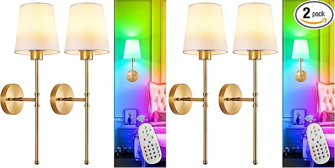 Depuley Battery Operated Wall Sconce: Set of 2 Wireless Wall Lights by Depuley