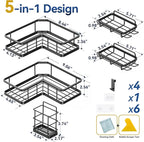 YASONIC Corner Shower Caddy, No Drilling Shower Shelf - Image 2