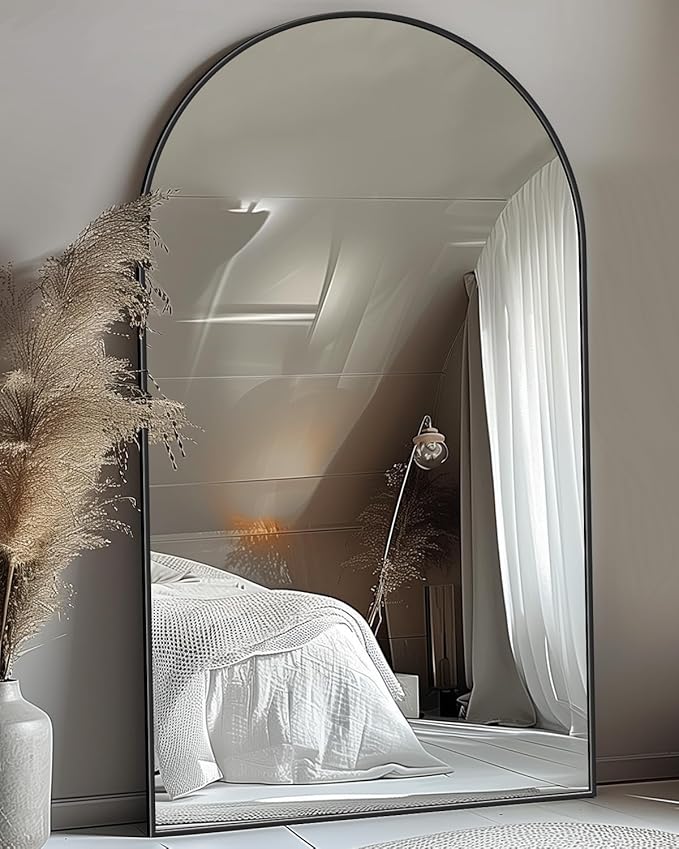 Antok 76" x44” Arched Full Length Floor Mirror, Free Standing/Wall Mount/Leaning - Image 3