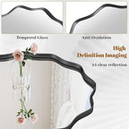 Round Wavy Mirror, 36 Inch Metal Frame Circle Mirror, Round Wall Mounted - Image 3