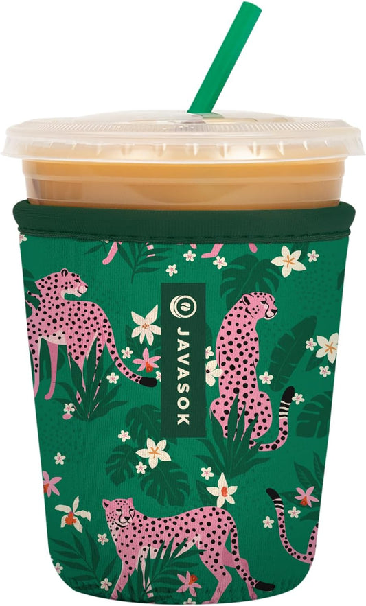 Sok It JavaSok Iced Coffee & Cold Soda Insulated Neoprene Cup Sleeve (Paradise Prowl, Small: 16-20oz)