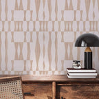 Tempaper Beige Textured Faux Grasscloth Geo Removable Peel and Stick Wallpaper - Image 2
