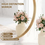 NEWBULIG 20-Inch Round Wall Mirror, Bathroom Wall Circle Mirror - Image 3