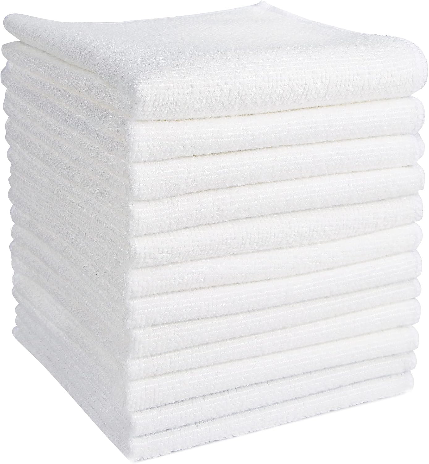 AIDEA Microfiber Cleaning Cloth 12PK, Dish Cloths White, Strong Water Absorption, Lint Free Rags, Scratch Free, Streak Free Microfiber Towels, Kitchen Dish Towels White, 11.5"x 11.5"