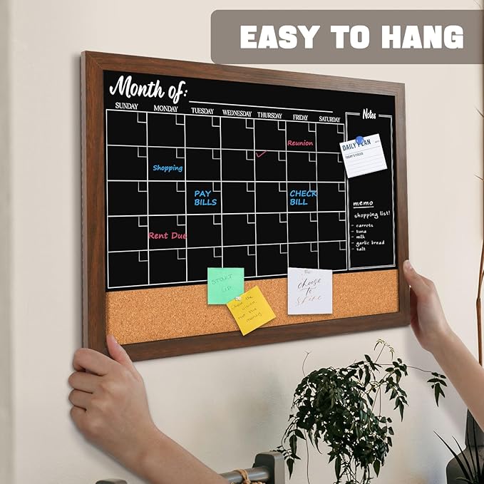 4 THOUGHT Chalkboard Calendar Corkboard Combo - Image 6