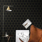 Black and Gold Wallpaper Geometric Peel and Stick Wallpaper - Image 3