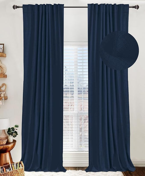 100% Blackout Shield Linen Blackout Curtains by 100BlackoutShield