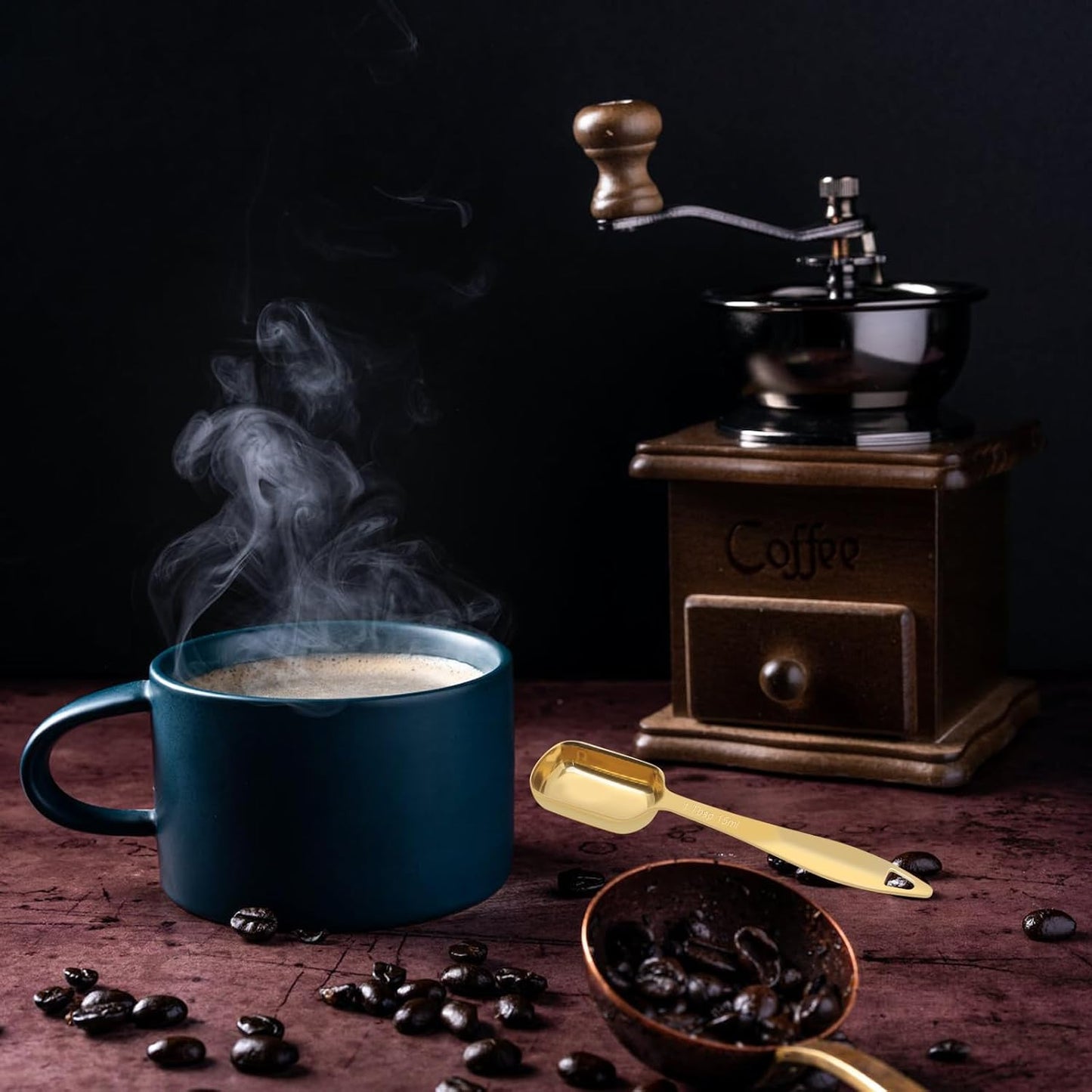 2 Pcs 1/4 Teaspoon(1.25 mL | 1/4 Tsp | 1/16 Tbsp | 1.25 cc | 1/32 oz) Stainless Steel Single Measuring Spoon, Long Handle Metal Measuring Spoon, Kitchen Gadgets for Cooking & Baking(Gold)