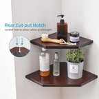 Corner Wall Shelves, Corner Floating Shelves Set of 2 Solid Oak Wood Display - Image 4