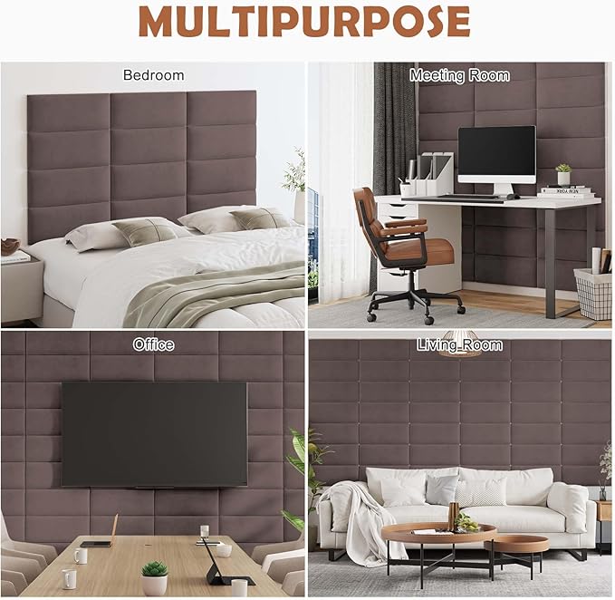 IFNOW Wall Mounted Upholstered Headboard Queen, 3D Peel and Stick Soundproof - Image 7
