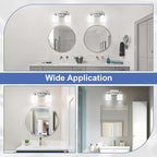 Bathroom Lighting Fixtures Over Mirror Brushed Nickel, Anti-Rust 2-Light - Image 3
