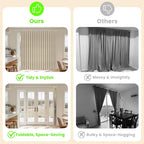 AJAZZ Blackout Accordion Door Curtain 98"x78" Cream Yellow - Image 2