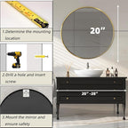 Circle Gold Mirror, Round Mirror 20 inch, Circle Wall Mirror Metal Frame - Image 5