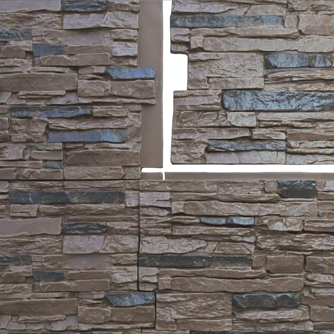 Ekena Millwork 45 3/4"W x 24 1/2"H x 1 1/4"D Canyon Ridge Stacked Stone - Image 9